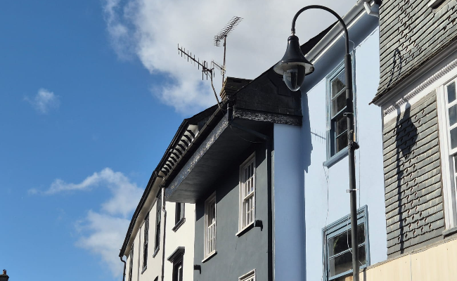 An exterior view of some terraced properties in Ashburton